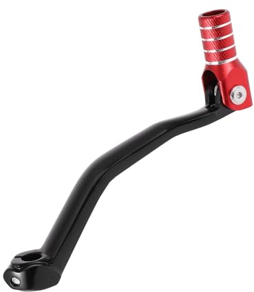 Hihaha Palanca De Cambio Plegable Para Moto Para Yamaha YZ125 2005-2020 Pedal De Cambio De Aleación De Aluminio Brazo De Palanca Palanca Negra Cabeza Roja Con Anillo En Tono Plateado
