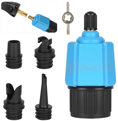 OFFCUP SUP pumpadapter med 4 gasmunstycken, uppblåsbar sup-adapter för kompressor, ventiladapter, luftventil omvandlare, standard för Kajak Dingy båtar paddel board uppblåsbar båt stående paddle board