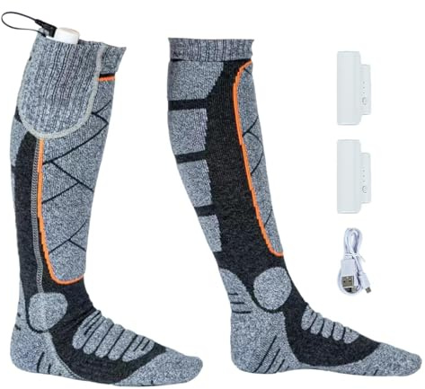 Chauffé - Chaud Hiver | HACKERS ÉLECTRIQUE PIED | Chaussette Thermique 2200 MAh Échargable Avec 3 Niveaux De Chaleur Pour Randonnée Hiver, Escalade, Ski, Chasse, Cyclisme Et Comf