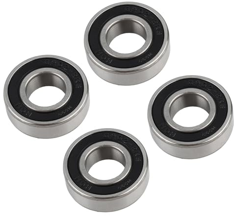 Flydida 4 cuscinetti a sfera scanalati, 16 x 35 x 11 mm, con guarnizioni, adatti per dispositivi meccanici fai da te, stampante 3D, banchi rotanti, parte # 6202-16-2RS 6202/16-2RS in acciaio cromato e