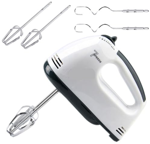 Toyvian Sbattitore Elettrico Velocità Frullino per Cucina Multifunzionale Accessori per Montare Panna Impastare e Sbattere Uova Motore Raffreddato Bianco Riutilizzabile