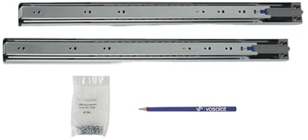 Schubladenschienen 550mm softclose Kugelführung - Vollauszug mit integrierter Dämpfung, 32-Systemlochung - 1 Paar