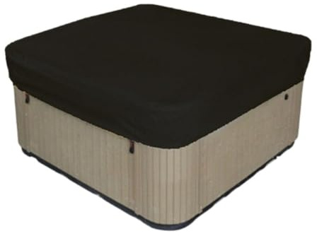 Vilgftyiet Fyrkantigt badkarsskydd 210 x 210 x 30 cm, vattentätt Oxfordtyg för badtunnor, pooler, grillar och sandlådor med dragskostängning, svart 190T 220 x 220 x 30