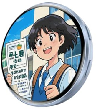 Digital | Pantalla Táctil IPS Vestible | Pin con Pantalla para Fotos Digitales | para Coleccionistas, Adolescentes, Fans del Anime, Cosplay, y Eventos