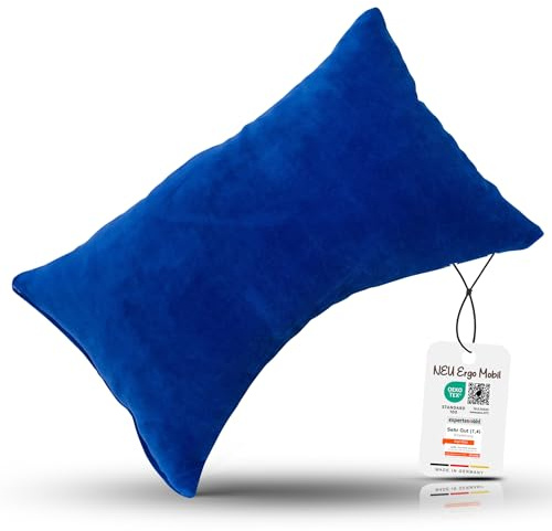Thomsen Ergo Mobil Ergonomisches Stützkissen aus 100% Talalay Latex Flocken, Nackenkissen, Reisekissen & Rückenkissen, Oeko-TEX Standard 100, Made in Germany, 38 x 23 cm