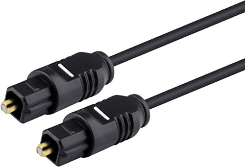CABLEPELADO Cable óptico de audio digital, Cable Digital SPDIF Toslink, Toslink Digital Optical Audio, Cable de audio Cable de fibra óptica, Diámetro Ø5 mm, 1 Metro, Negro