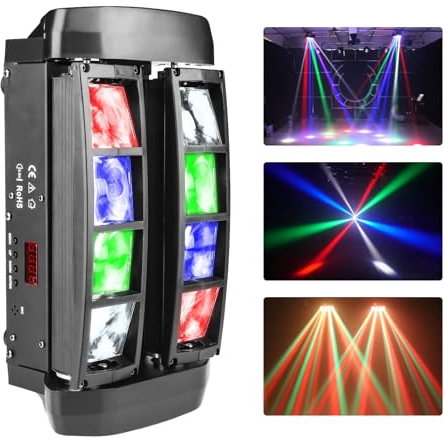 Disco Licht Moving Head Led Discolicht Partylicht Musikgesteuert, 8x3W RGBW Dj Licht Disco Lights Musikgesteuert, Lichtorgel Musikgesteuert Led Disco Beleuchtung Laserlicht Lichteffekte Party Lichter