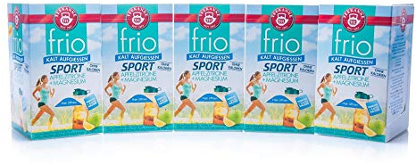 Teekanne frio Sport Apfel-Zitrone-Magnesium, 5er Pack (5 x 18 Teebeutel), 5 x 45 g