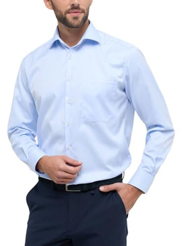 ETERNA Male Cover Shirt unifarben Comfort FIT 48_H_1/1, 1/1, hellblau