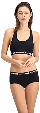 Puma Iconic Women's Racerback Top (1 Pack) Sujetador Deportivo, Negro (Black), S para Mujer
