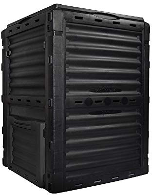 Garden Compost Bin from BPA Free Material, 80 Gallon(300 L), Easy Assembling, Large Capacity, Fast Creation of Fertile Soil (Black)