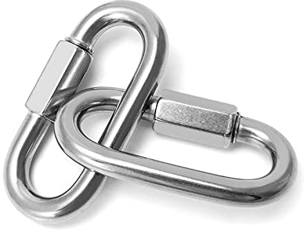 QWORK 6 Pezzi Catena di prolunga M4, per Attrezzatura da Viaggio all'aperto, Amaca e Campeggio, carico di 120 kg