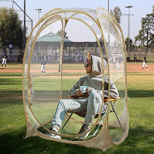 EighteenTek Pod Allwetter-Sportzelt mit versiegeltem Boden, sofortiger Zelt, Unterschlupf, Outdoor-Blasenzelt für 1–6 Personen, Regenzelt, Camping, Sonnenschutz, Pop-Up, transparent, zum Patent