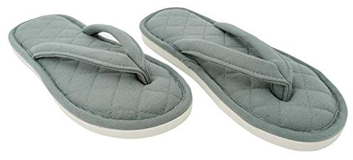 ofoot Zapatillas Mujer casa con chanclas de algodón y spa, Pantuflas de interior de espuma viscoelástica gruesa con punta abierta que absorbe la humedad verano/Otoño