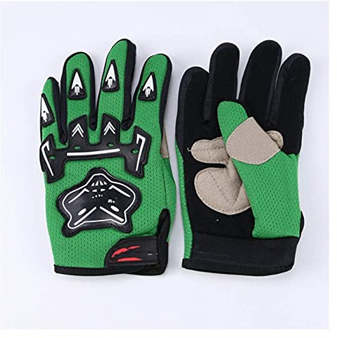 YGLONG Motorrad Handschuh Motorrad Racing Handschuhe für Kinder Kids Motocross Fahrradtasche Bike Motorrad (Color : Green, Size : S)