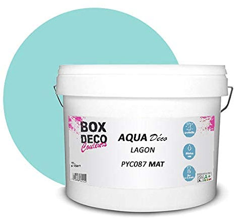 Pintura de pared acrílica con aspecto mate Aqua Déco – 10 l/100 m², azul Lagon