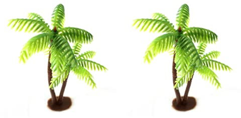 Abaodam 2 Stücke Erstellen Eine Mini Coconut Palm Bäume Bonsai Für Landschaft Decor Miniatur Palm Bäume