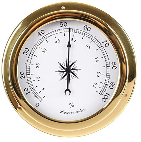 RUNLAIKEJI Barómetro termómetro higrómetro reloj, medidor de presión barométrico para el hogar, barómetro analógico instrumentos de estación meteorológica