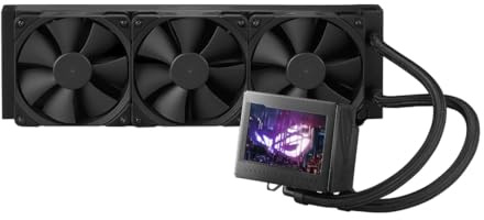 ASUS ROG Ryujin III 360 All-in-one Liquid CPU Cooler with 360mm Radiator. Asetek 8th gen Pump, 3X Noctua industrialPPC 120mm Fans, 3.5” Color LCD