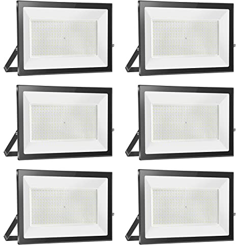 Probapro 300W Projecteur LED Extérieur 6000K Blanc Froid 6 Pièces | 30000LM Eclairage Exterieur, IP65 Étanche Lampe, Super Lumineux Spot de Sécurité pour Jardin, Garage et Cour