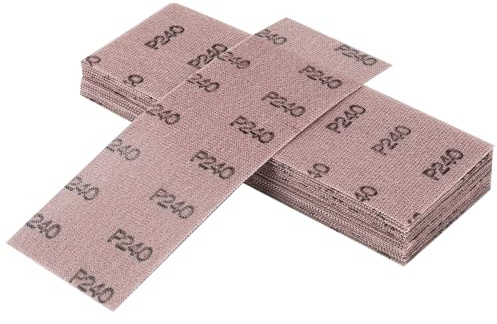 Sruhrak Filet Bande Abrasive 80 X 230mm，25 Pièces Grille Abrasive Professionnelle Avec Grain P240, Pour Ponçage Manuel, Ponceuse Orbitale Et Bloc De Ponçage Manuel