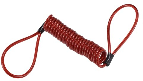 QUARKZMAN Rotes Motorrad-Bremsscheibenschloss-Kabel, universeller Diebstahlschutz, Ersatz für Radverriegelung - Packung mit 1 Stück