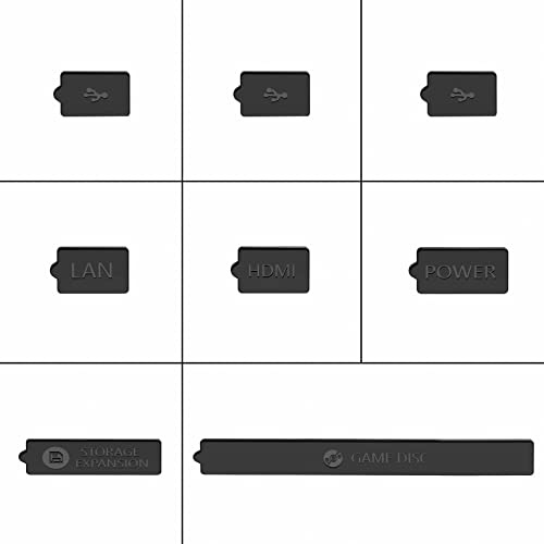 GAMSURFING Cubierta de silicona para conector de consola Xbox Series X/S, conector USB HDMI antipolvo, cubierta de polvo de silicona, kit de accesorios para la serie Xbox [Negro]