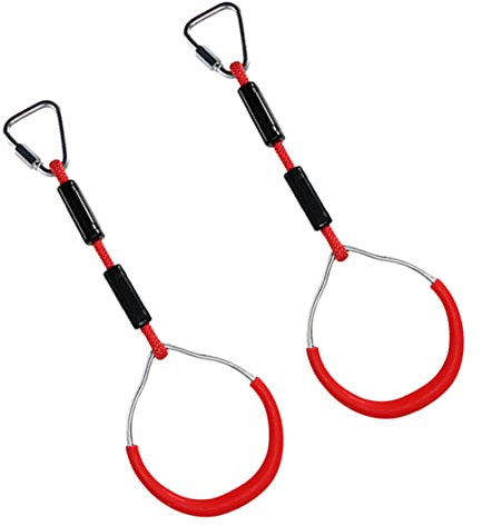 Anneome 2stücke Kinderturnringe Outdoor Für Garten Spielgerät Fitnessringe Workout Kletterring Schaukel-turnringe Für Junge Mädchen Rot