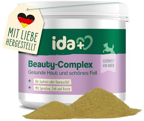 ida+ – Beauty Complex 350g – Bierhefe & Biotin Hunde - unterstützt Haut & Fell Pflege Hund - gegen Juckreiz für - Mit Spirulina Alge & Zink für - gepflegte Haut - Haut und Fell