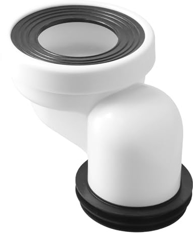 Adaptador de Conexión de Inodoro, Rígido Desagüe Inodoro, Boquilla de Conexión de Tubo de Inodoro, Juego de Conexión para Inodoro Excéntrico, PVC y Caucho, Blanco, Desplazamiento 100mm