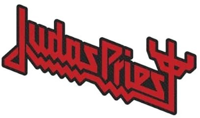 Halle 15 Clothes - Écusson pour costume, Judas Priest, logo Cut Put, noir/rouge, 3,8 cm x 9,7 cm
