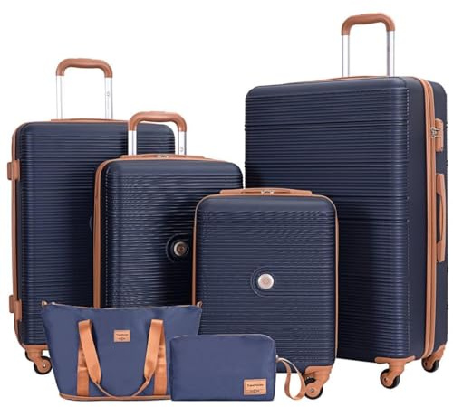 Travelhouse Kofferset Bari 6-teilig – ABS Hartschale Trolley Koffer Set mit Rollen, TSA-Schloss, Reisetasche & Kulturbeutel – Leichtes Reisegepäck Koffer Set für Damen & Herren 16 20 24 28