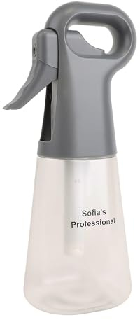 Eson Hair Water Spray Bottle 300ml, Refillable Continuous Mist Sprayer, Spray Bottle for Barber, Hairdresser, Salon, Hair Styling, Cleaning, Misting & Skin Care, Plants (Clear & Grey)
