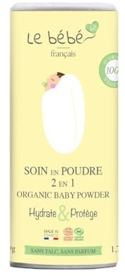 Babypuder Vegan & Bio 2 in 1 – Talkfrei – Wechsel- & Milchbad – Natürlich spendet Feuchtigkeit und schützt – pflanzlich mit Haferflocken & Reisstärke – empfindliche Haut 100 g (1)