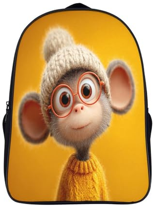 kaiyun Lindo monito Mochila | | Bolsa Escolar Unisex Para Niños Pequeños 16 inch