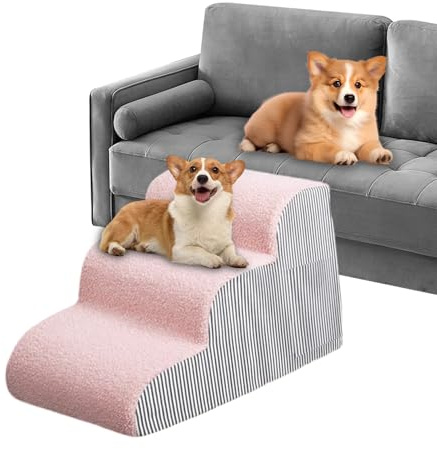 Scale Per Cani Piccoli - Passeggiate Portatili Per Il Divano E Il Letto | Scale Per Cani Senza Scivolo Piccole Razze E Cuccioli | Rampa Da Compagnia In Schiuma Leggera Facile Arrampicata | Collo