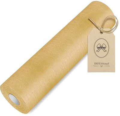 100%Mosel Vlies Tischläufer, in Karamell (30 cm x 25 m), Tischband | Edle Tischdeko für Herbst-Tischdeko und Erntedank – Meterware von der Rolle, zuschneidbar
