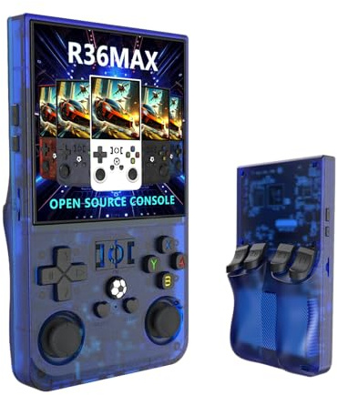 Aidodmom Consola retro portatil R36-Max De Juegos, Sistema Linux De Código Abierto, 30 Emuladores 2W Juegos 4000mAh Batería, Pantalla IPS De 3,5 Pulgadas