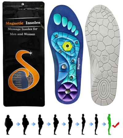 HSIXHAF Plantillas Magnéticas, Plantillas Para Zapatos De Trabajo Para Aliviar La Fascitis Plantar Reflexología Plantillas De Acupresión Plantillas Ortopédicas Para Hombres Y Mujeres(Azul, S)
