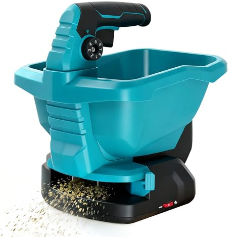 SXJHMY Akku Düngerstreuer Kompatibel mit Makita 18V Akku 3,3 L Universal | 6/8 fache Drehzahl und Streumengen Streuer,5m Streubreite Handstreuer