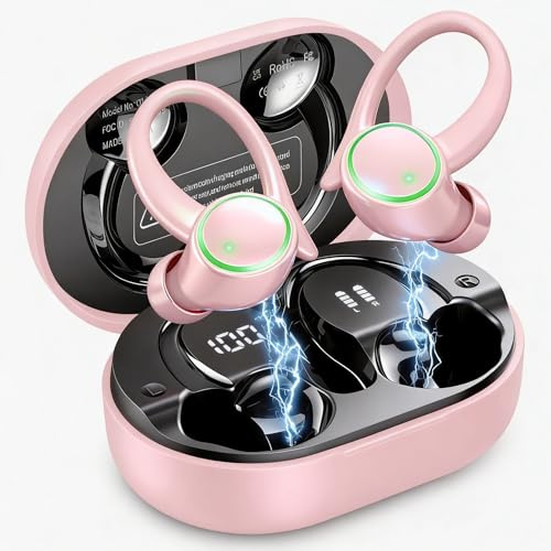 Matast 2026 Ecouteurs Bluetooth sans Fil Sport, Écouteur Bluetooth 5.4, 50H Écouteur Bluetooth 4 ENC Réduction Bruit Mic, Écran LED Casque, IP7 Étanche Oreillette Bluetooth