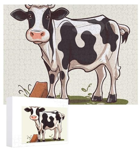 Rompecabezas de madera personalizado de 500 piezas para adultos, rompecabezas de vaca lechera, rompecabezas desafiante para familia, boda, Navidad, cumpleaños, regalos, decoración de pared, 38 x 52 cm