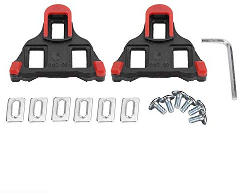 1 Paar Bike Pedal Cleats Selbstsichernde Rennrad Fahrrad Cleat für Mountain Road Bike(Rot)