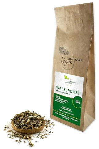 VITA IDEAL Vegan® WASSERDOST - Kraut dreiteilig 100g geschnitten & getrocknet - Eupatorium cannabinum - WASSERDOSTKRAUT - Kräuter Tee & Aufguss.Natürlich, pflanzlich & ohne Zusatzstoffe.