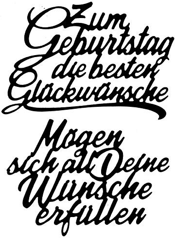 Ideen mit Herz Stanzschablonen | Schriften | Geburtstagswünsche 11 | 2 Stück