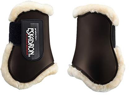 Eskadron 2er Set Gamaschen Protection Boots Fauxfur Compact hinten, Farbe:Darkbrown
