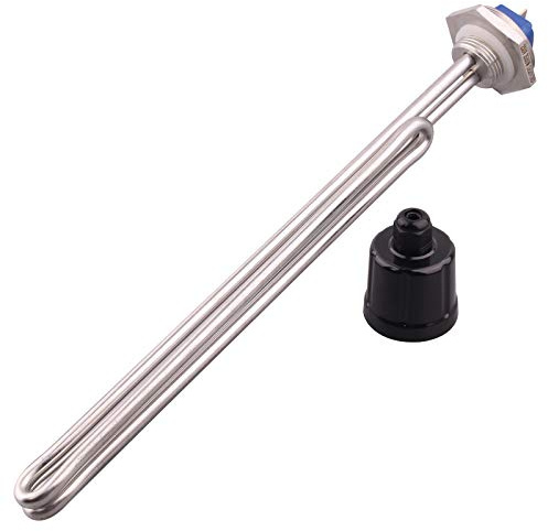 DERNORD 1 Inch Heating Element Fold Back Type Electrical Brewing Water Heater BSP Thread Stainless Steel Flange (230V 3500W)