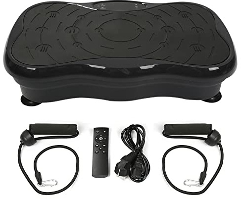 Willonin Plaque Vibrante, Machine de Dégraissage LCD Plate Papillon, Audio Bluetooth 2 Bandes De Résistance, 1 Télécommande, Vibromasseur Corps Entier (Noir Pur)