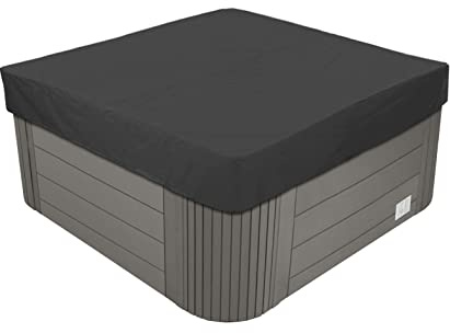 Utomhus Spaskydd 210D Oxfordtyg Överdrag för fyrkantigt Spa, Badkars, Spabad, Poolöverdrag, Vattentätt Dammsäkert UV-skydd, Flera Storlekar att Välja På,Black,210x210x30cm