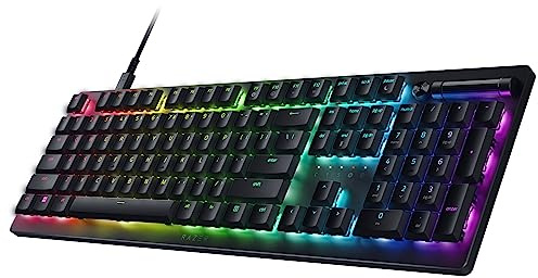 Razer DeathStalker V2 Gaming Keyboard: Low-Profile Keys - Linear Red Optical Switches - Ultra-Durable Coated Keycaps - Durable Aluminum Top Plate - Multi-Function Roller and Media Button - Chroma RGB